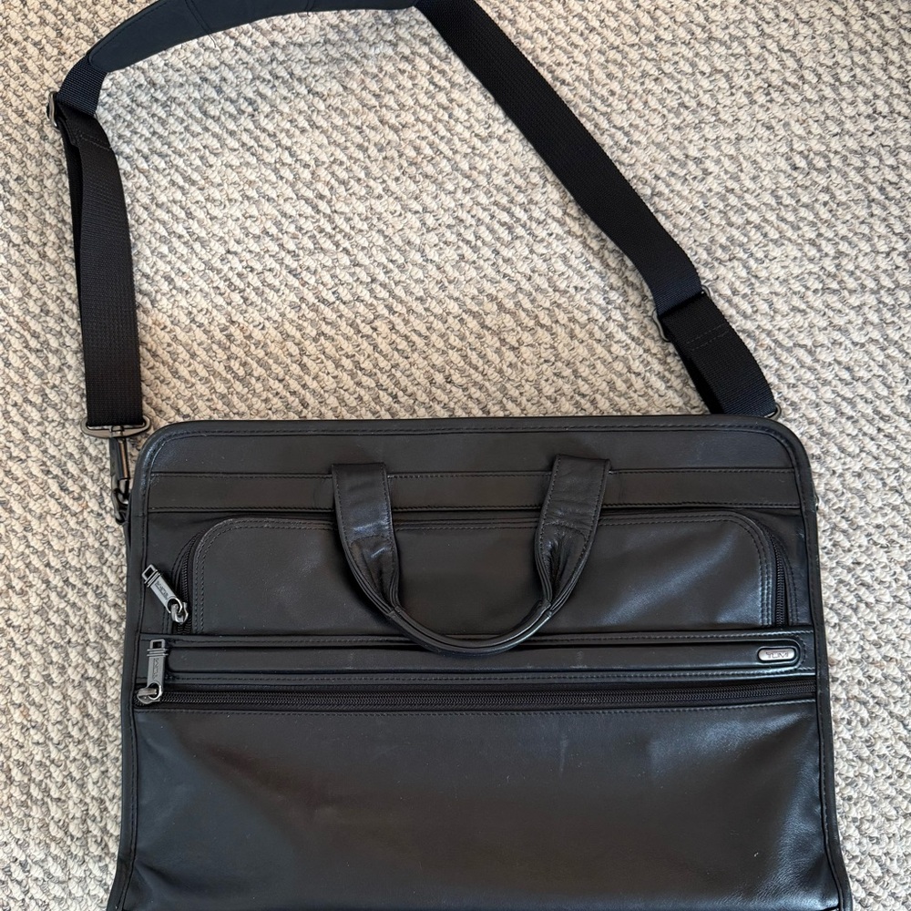 TUMI Alpha Leather Slim Computer Briefcase